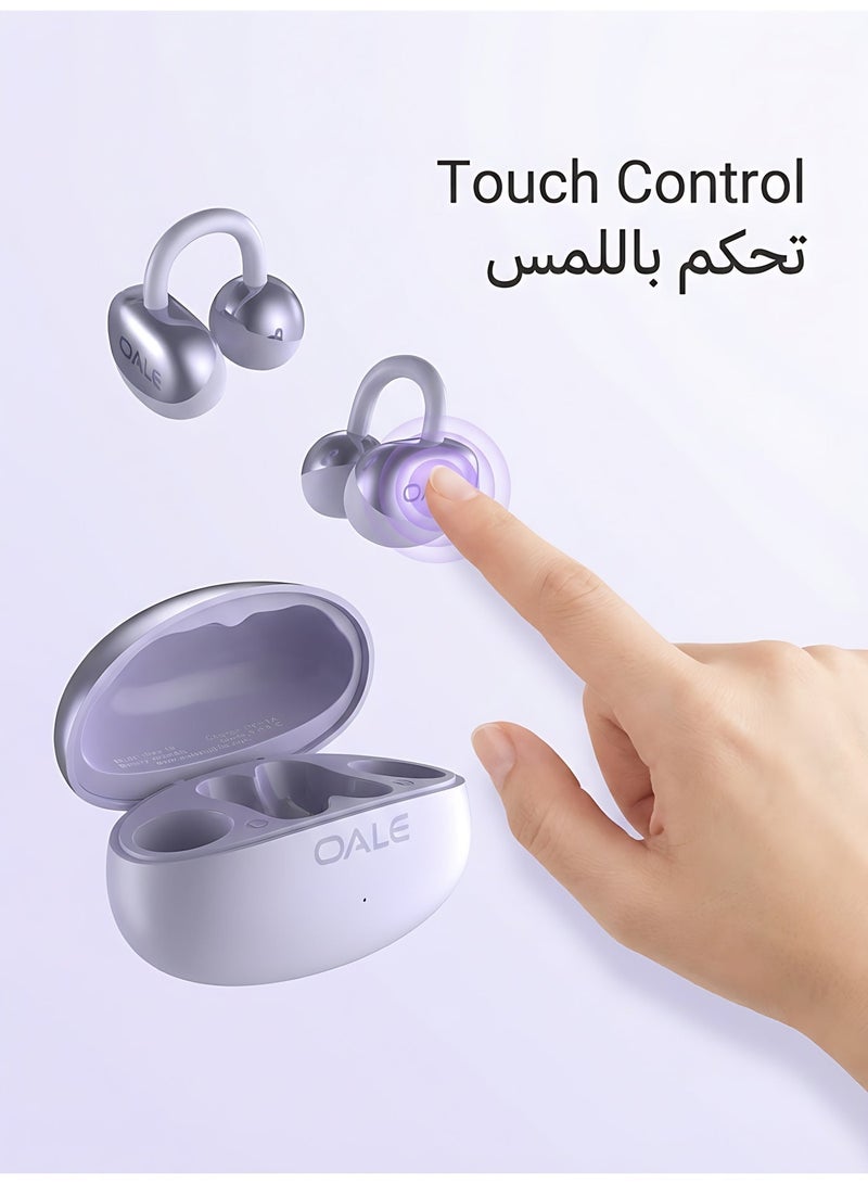 OALE iFree 19 True Wireless Ear-Clip Earbuds, ENC Noise Cancellation, Clear Calls, Touch Control, Up to 45H Playtime, Lightweight & Comfortable Open-Ear Design - Image 4